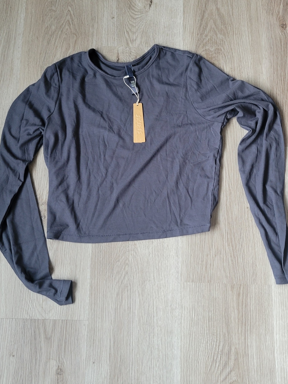 Skims Charcoal Ribbed Long-Sleeve Lounge Soft